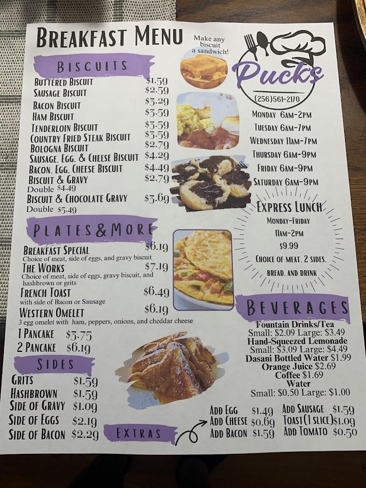 Puck's Restaurant Menu image 2